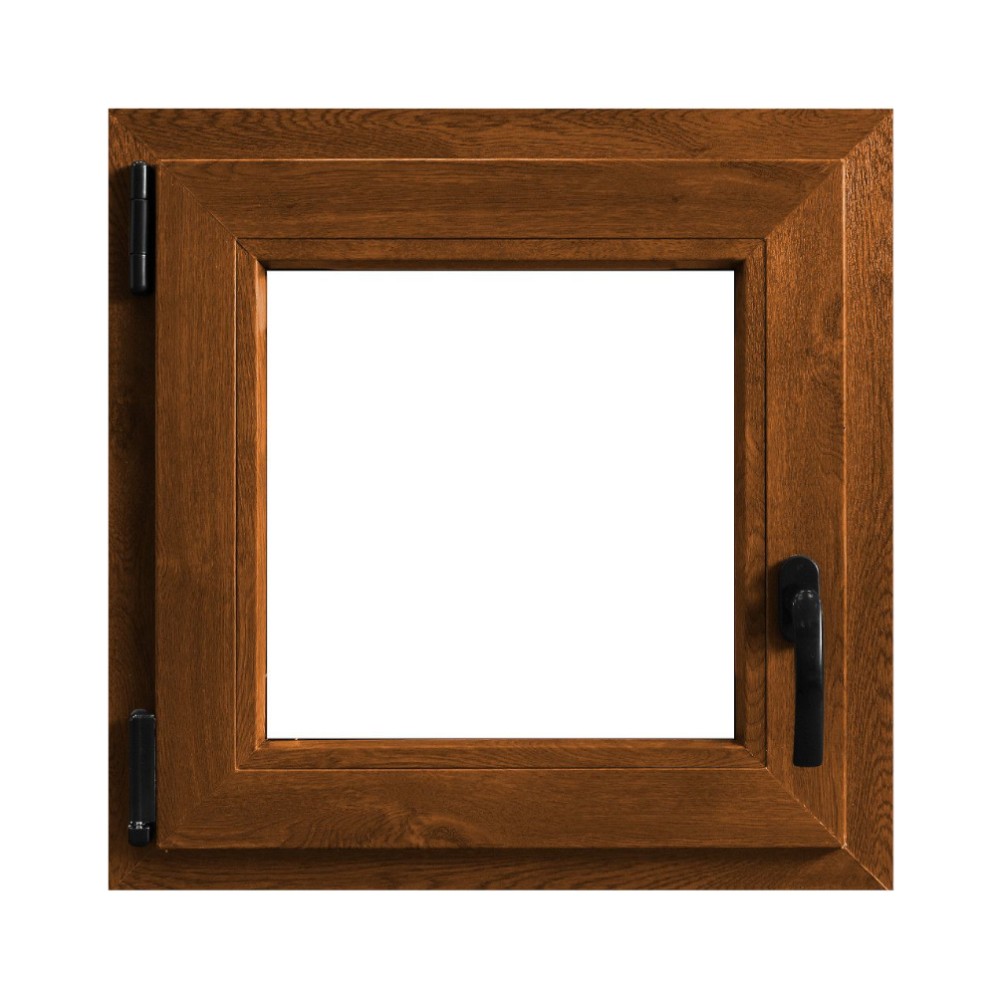Fereastra PVC, 5 camere, deschidere stanga oscilobatant, stejar, 56 x 56 cm Fereastra PVC, 5 camere, deschidere stanga oscilobatant, stejar, 56 x 56 cm
