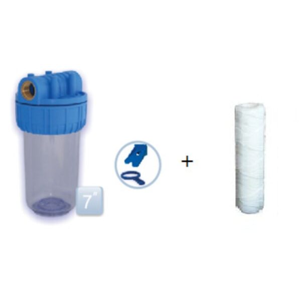 Filtru de apă cu cartuș din polipropilenă, 7", racord 1/2"