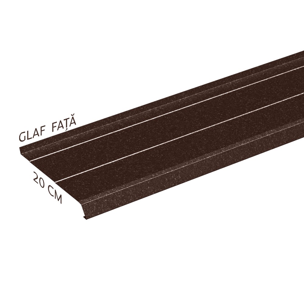 Glaf metalic exterior Caretta Briliant Z200, otel, maro, RAL 8017, 1500 x 200 mm Glaf metalic exterior Caretta Briliant Z200, otel, maro, RAL 8017, 1500 x 200 mm