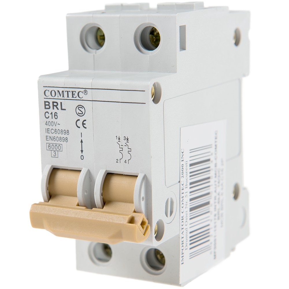 Intrerupator automat BRL 6kA MCB, Comtec 2P, 16A Intrerupator automat BRL 6kA MCB, Comtec 2P, 16A