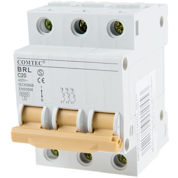 Intrerupator automat BRL 6kA MCB, Comtec 3P, 20A