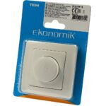Întrerupător cu variator rotativ TEM Ekonomik, 40-400W, alb