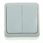 Întrerupător dublu Eco Premium, Comtec 2000 MF0012-85735, montaj aparent, alb