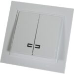 Întrerupător dublu Mono Electric Despina, LED, ST, alb