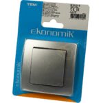 Întrerupător electric monopolar Ekonomik, 1 clapetă, argintiu