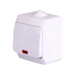 Întrerupător simplu cu LED, WDE000514 Schneider Cedar Plus, montaj aparent, alb, IP44