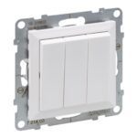 Întrerupător triplu Legrand, alb, 20 A x 250 V