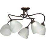 Lustra Daktyl 5, Aldex, 5 x E27, 60W, alb + maro, IP20