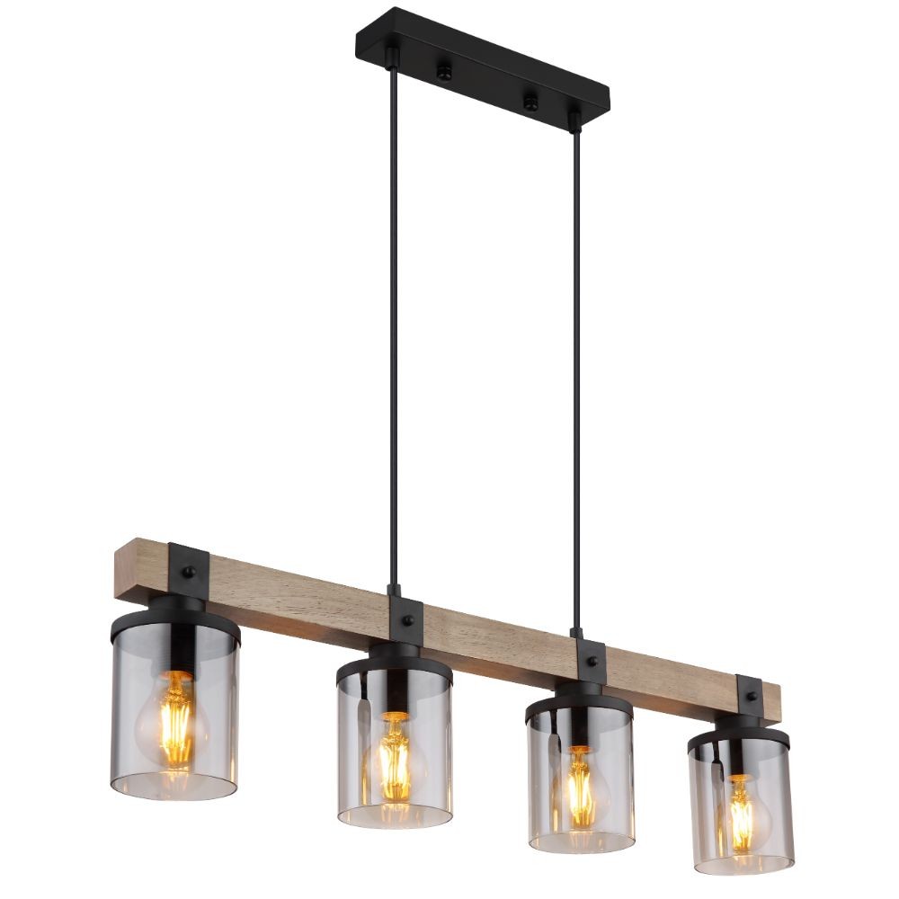 Lustra Globo Lila, lemn/metal, 3 x E27, 60 W, maro/negru, 730 x 100 x 1330 mm Lustra Globo Lila, lemn/metal, 3 x E27, 60 W, maro/negru, 730 x 100 x 1330 mm