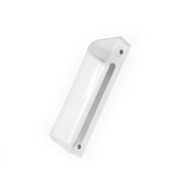 Maner pentru usa de balcon, tip scoica, aluminiu, alb