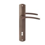 Maner usa interior/exterior Ariadna, cu sild, maro, deschidere pe stanga, 90 mm
