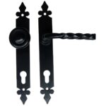 Maner usa interior/exterior Lilia, cu sild, otel, negru, deschidere reversibila, 90 mm