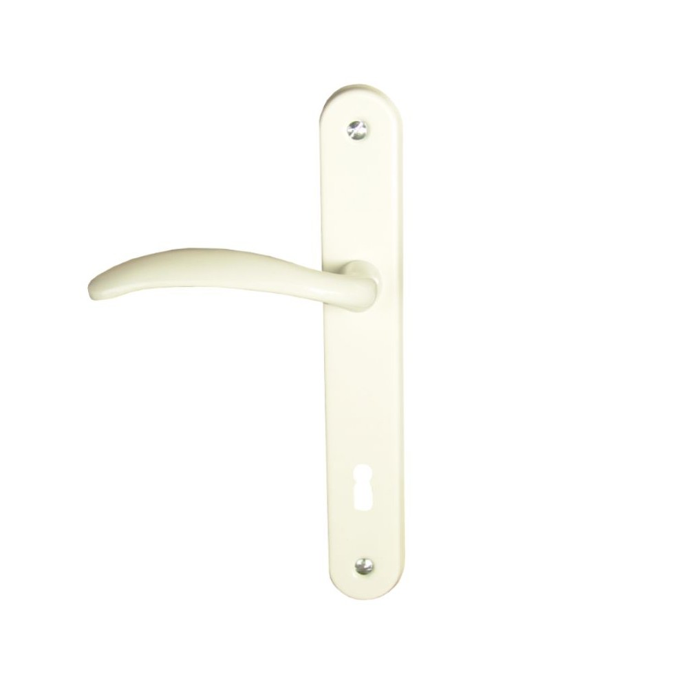 Maner usa interior/exterior Wave, cu sild, otel, alb, deschidere reversibila, 85 mm Maner usa interior/exterior Wave, cu sild, otel, alb, deschidere reversibila, 85 mm