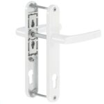 Maner usa PVC cu sild, aluminiu, alb RAL 9016, 195 x 85 x 35 mm