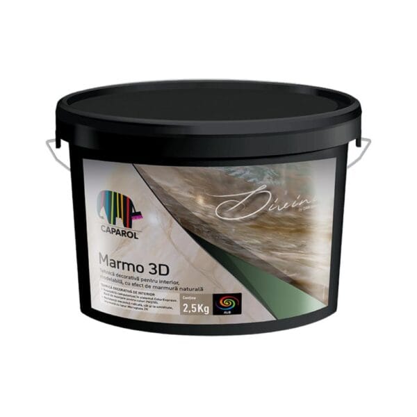 Masă de șpaclu decorativă pentru interior Caparol Divina Marmo 3D, aspect marmură, 2,5 kg