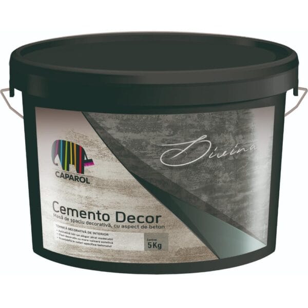 Masă de șpaclu decorativă pentru interior Divina Cemento Decor, aspect beton, 5 kg