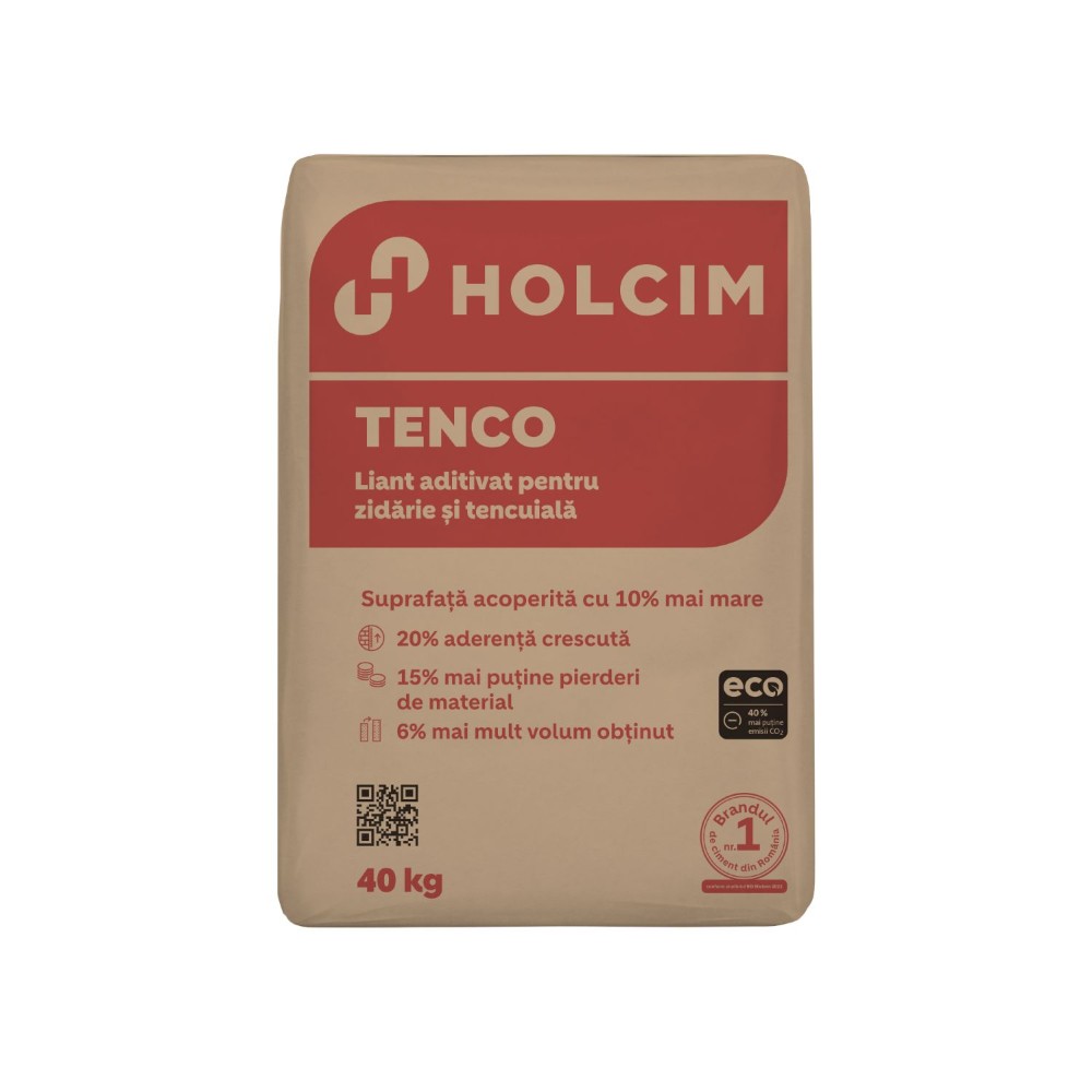 Liant aditivat Holcim Tenco® pentru zidarie si tencuiala, 40 kg Liant aditivat Holcim Tenco® pentru zidarie si tencuiala, 40 kg
