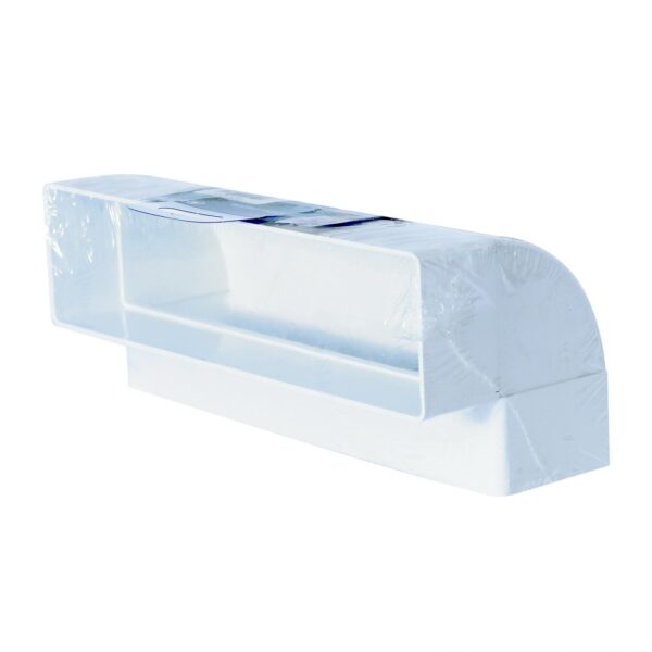 Cot vertical PVC pentru canal plat Dospel D/KPI, 220 x 55 mm, alb