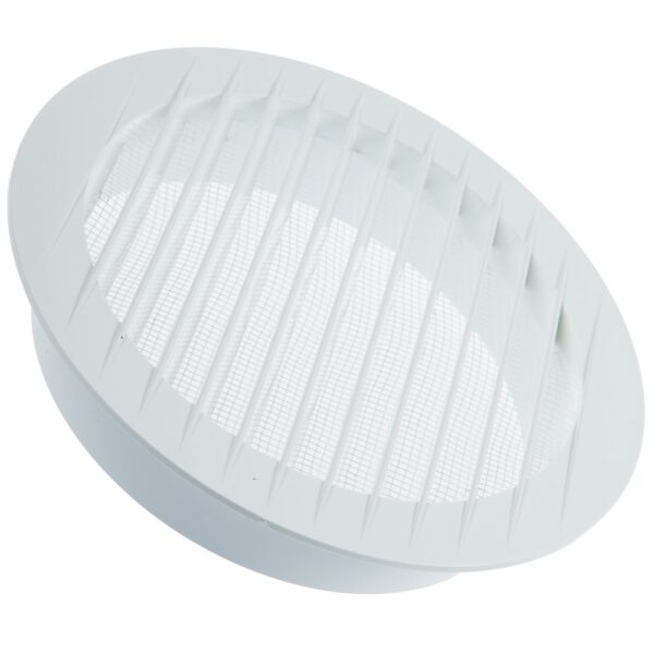 Grila ventilatie rotunda cu plasa anti-insecte Dospel KRO 150, 150 mm, alba