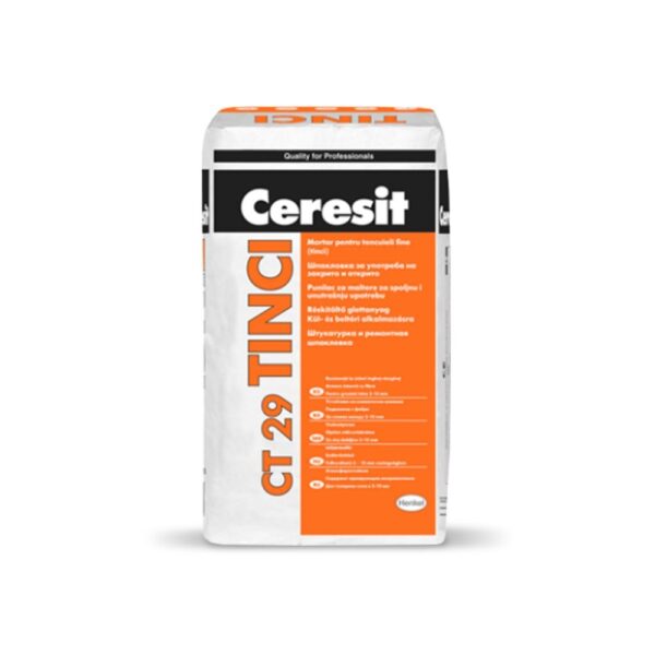Mortar tinci pentru tencuieli fine, Ceresit CT 29, interior/exterior, 25 kg