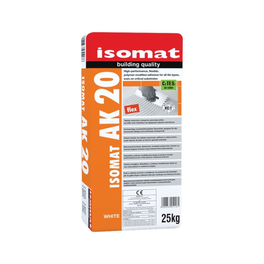 Adeziv flexibil Isomat AK-20, interior/exterior, alb, 25 kg Adeziv flexibil Isomat AK-20, interior/exterior, alb, 25 kg