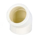 Cot PPR 45° Vesbo, filet interior, 50 mm, alb