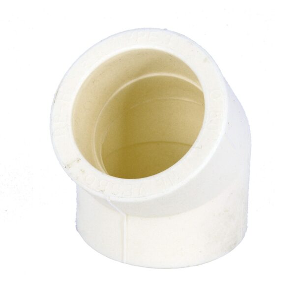 Cot PPR 45° Vesbo, filet interior, 50 mm, alb
