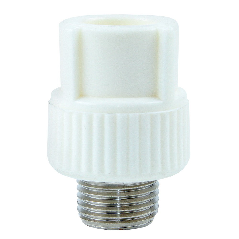 Mufa PPR 20 mm Vesbo, 1/2", filet exterior, alb Mufa PPR 20 mm Vesbo, 1/2", filet exterior, alb