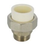 Racord olandez alama Vesbo, filet exterior, PPR, alb, 32 mm x 1 inch