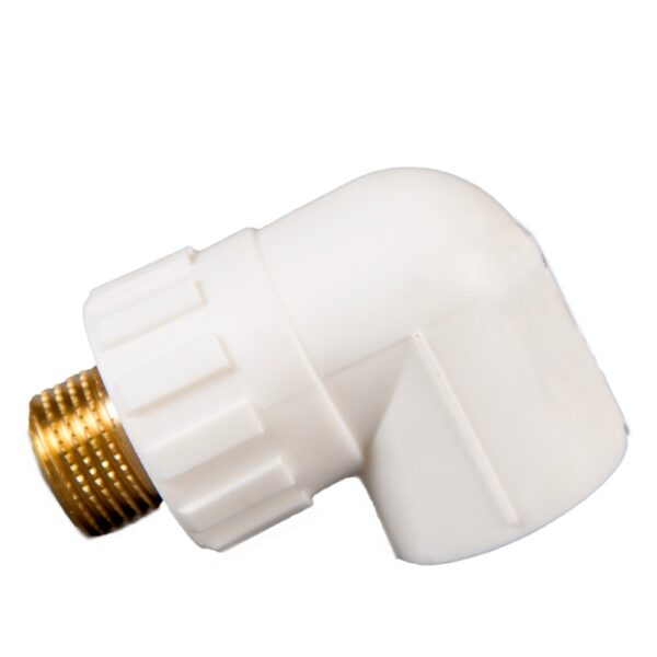 Cot PPR 90° Supratherm, filet exterior, 25 mm x 1/2", alb