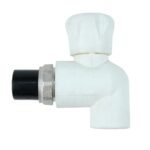Robinet de trecere colt PPR Supratherm, cu ventil, alb, 20 mm x 1/2"