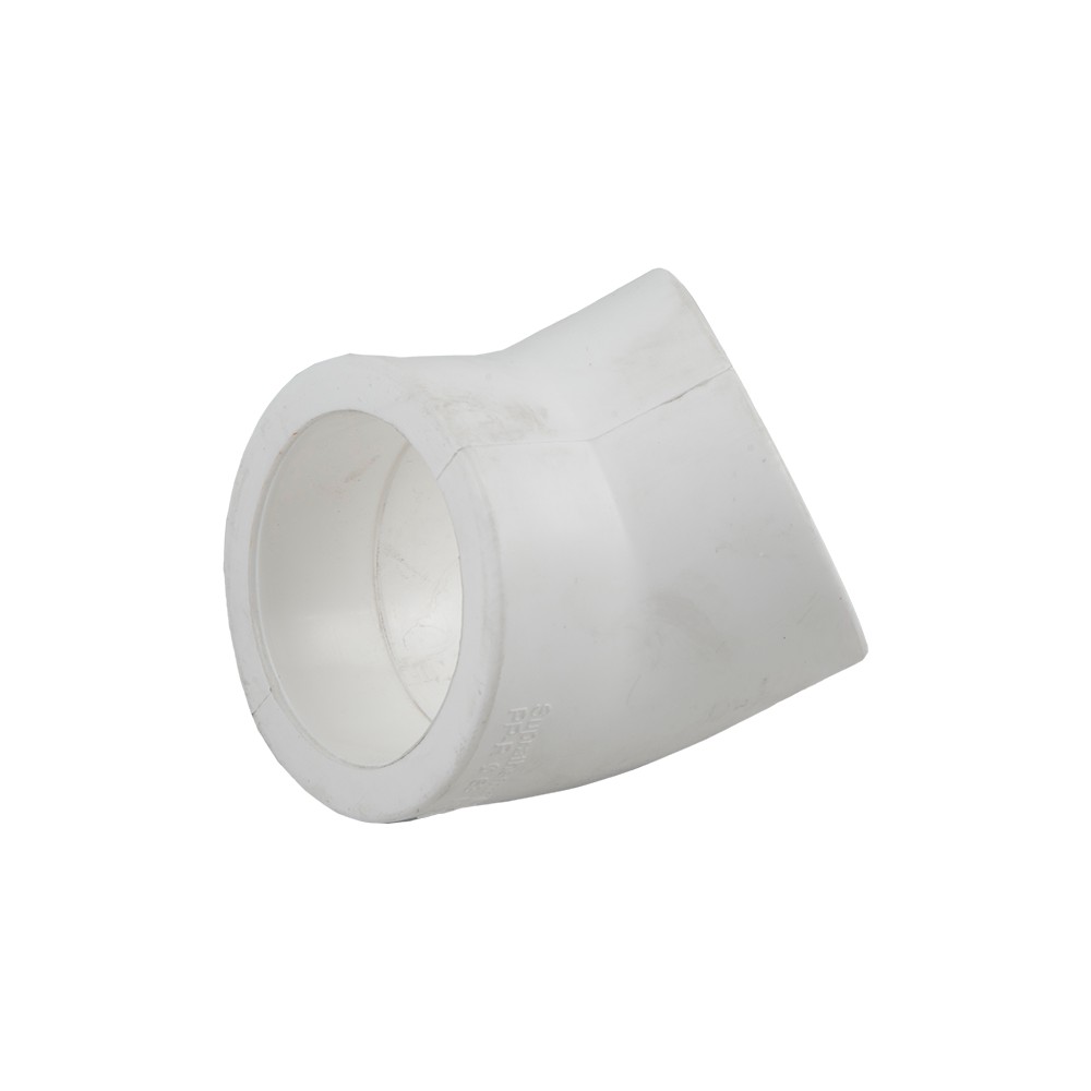 Cot PPR 45° Supratherm, filet interior, 63 mm, alb Cot PPR 45° Supratherm, filet interior, 63 mm, alb