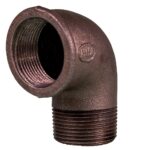 Cot 90°, fonta, negru nr. 1, filet interior x filet exterior, 1 1/4 inch