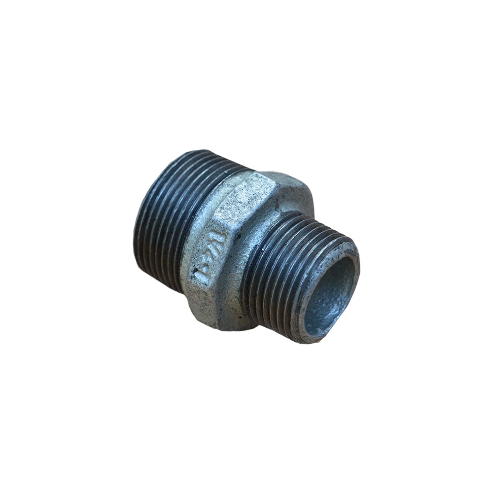 Niplu redus, fonta, zincat, 2 inch x 1 1/2 inch Niplu redus, fonta, zincat, 2 inch x 1 1/2 inch