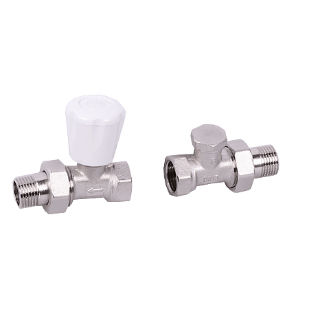 Set robineti calorifer tur-retur drept Ferro ZGB01, 1/2″, argintiu