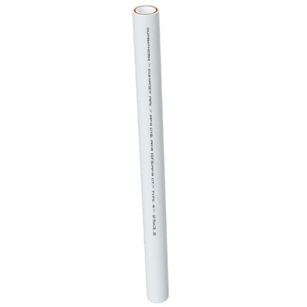 Teava PPR-CT 20 mm Supratherm, insertie compozit, 25 bar, alb, 4m