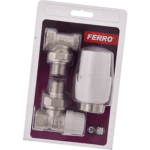 Set robineti cu cap termostatic Ferro ZTM21, 1/2″