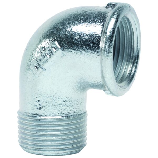Cot 90º Gebo, fonta zincata, filet interior-exterior, 1 1/2"