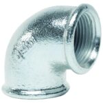 Cot 90º Gebo, fonta zincata, filet interior-interior, 1"