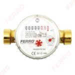 Contor pentru apa Ferro CDSD20ACPLUS, cu racorduri filetate 3/4 inch, DN 20 mm