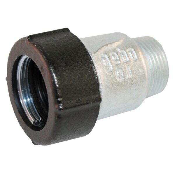 Mufa rapida Gebo, QA-filet exterior, fonta zincata, 1"