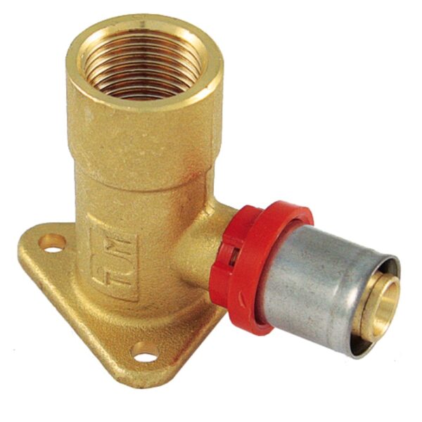 Cot cu talpa Tiemme, alama, filet interior, Ø 16 x 1/2", 53 mm
