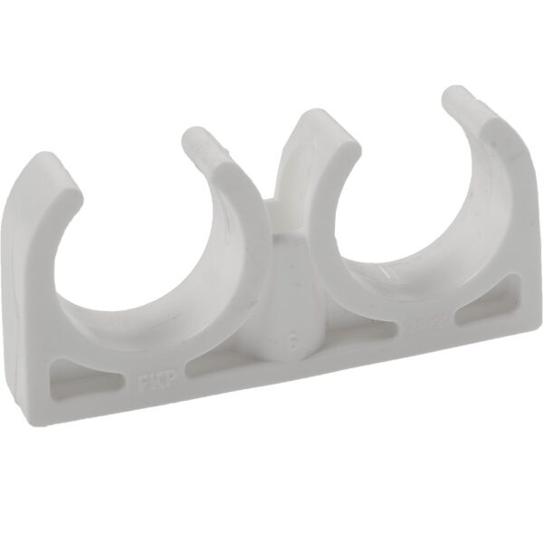 Clema fixare tevi PPR Vesbo, dubla, alb, 20 mm