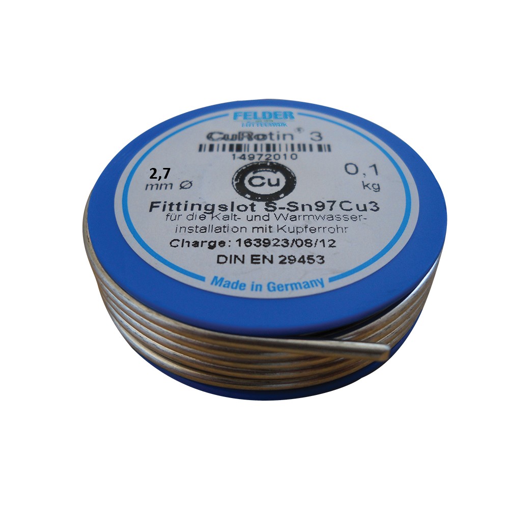 Aliaj lipire Felder SN97CU3, 100 g, diametru fir 2.7 mm Aliaj lipire Felder SN97CU3, 100 g, diametru fir 2.7 mm