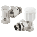 Set robineti calorifer tur-retur coltar Ferro ZGYU2, 1/2″, argintiu