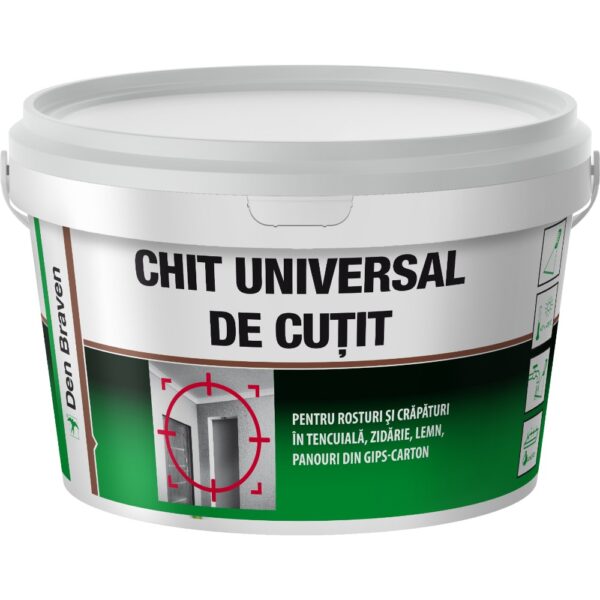 Chit universal de cutit pentru interior, Den Braven alb, 0,4 kg