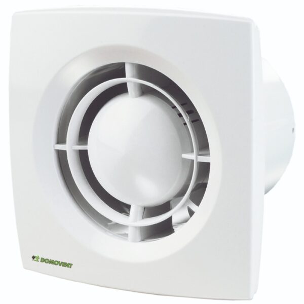 Ventilator de baie cu temporizator Vents Domovent, 125 mm, 185 mc/h, 16 W, alb