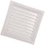 Grila ventilatie metalica Vents, otel, 200 x 200 mm, alba