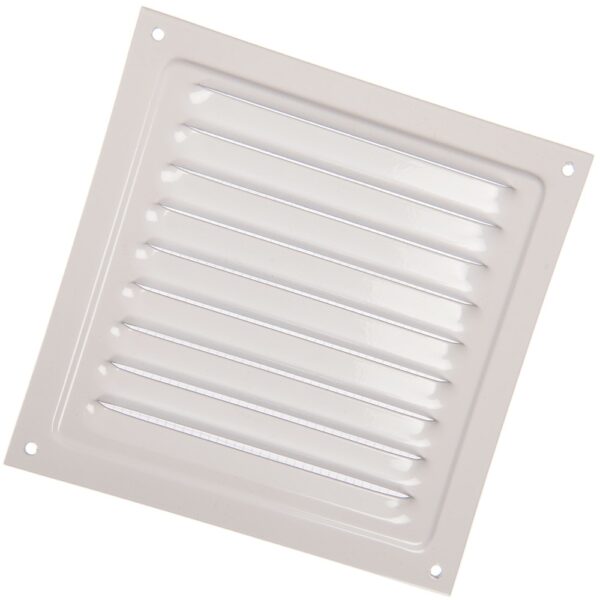 Grila ventilatie metalica Vents, otel, 200 x 200 mm, alba