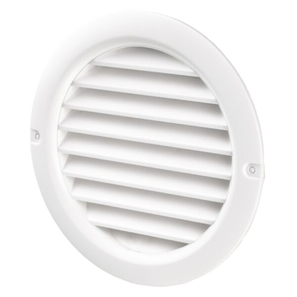 Grila ventilatie rotunda Vents, PVC, 100 mm, alba